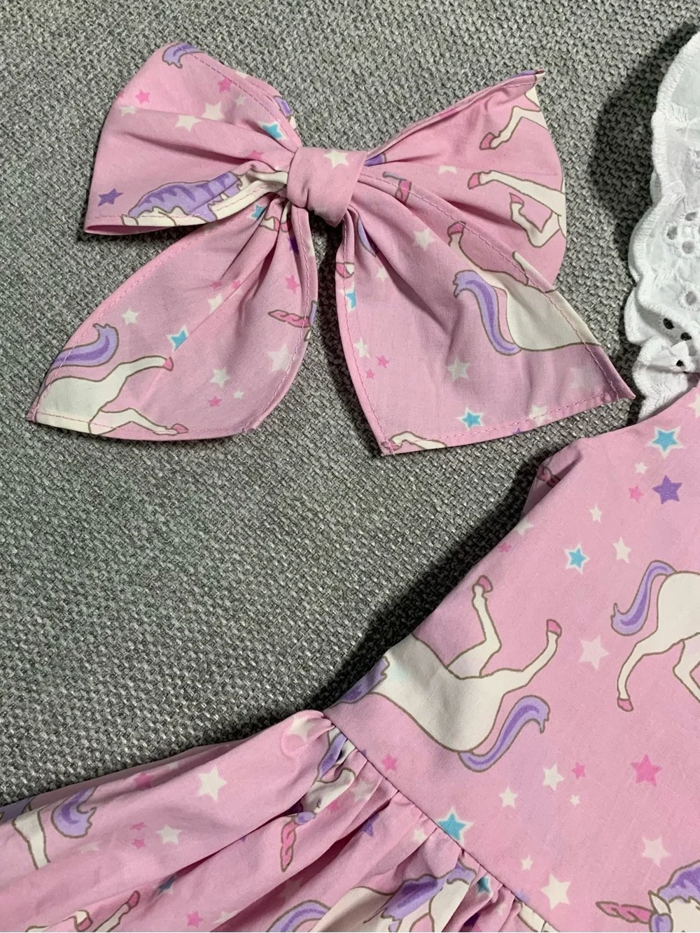 Pink Unicorn Print Sundress with Bow